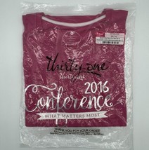 Thirty One 2016 Conference Pink Short Sleeve Crew Neck T-shirt Size XL New - £10.23 GBP