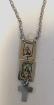 Sacred Heart &amp; Our Lady of Mount Carmel Scapular with Tiny Pictures,Silv... - $19.79