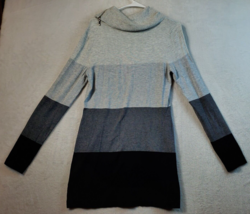 INC International Concepts Sweater Dress Womens Medium Black Gray Long Sleeve - £12.43 GBP