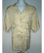 Mens Tommy Bahama Floral silk shirt Large Aloha yellow with Irises - £24.77 GBP