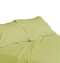 15 &quot; Pocket Sage Stripe Sheet Set Egyptian Cotton Bedding 600 TC choose ... - £52.87 GBP