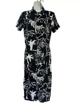 quiksilver camp jungle fever Black White Floral Button Up dress womens Size XS - £24.34 GBP