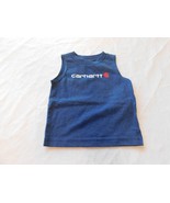 Carhartt Baby Boy&#39;s Youth Sleeveless T Shirt Size 3 Months Navy Blue Hea... - £10.05 GBP