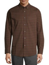 George Men's Long Sleeve Button Down Poplin Shirt Size 3XL 54-56 Burgundy Combo - $19.34