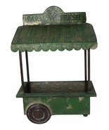 Rustic Green Galvanized Metal Farm Fresh Market Cart Hanging Wall Plante... - $75.21 CAD
