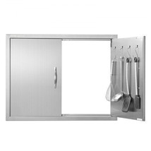 BBQ Access Door, 31W x 24H Inch Double Outdoor Kitchen Door, Stainless Steel... - £75.41 GBP