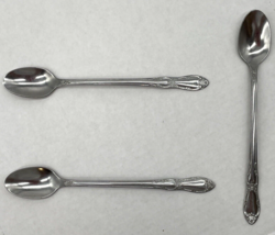 Fenway Daydream Lot of 3 Oneida LTD Wm A. Rogers Stainless Iced Tea Spoons - $8.35