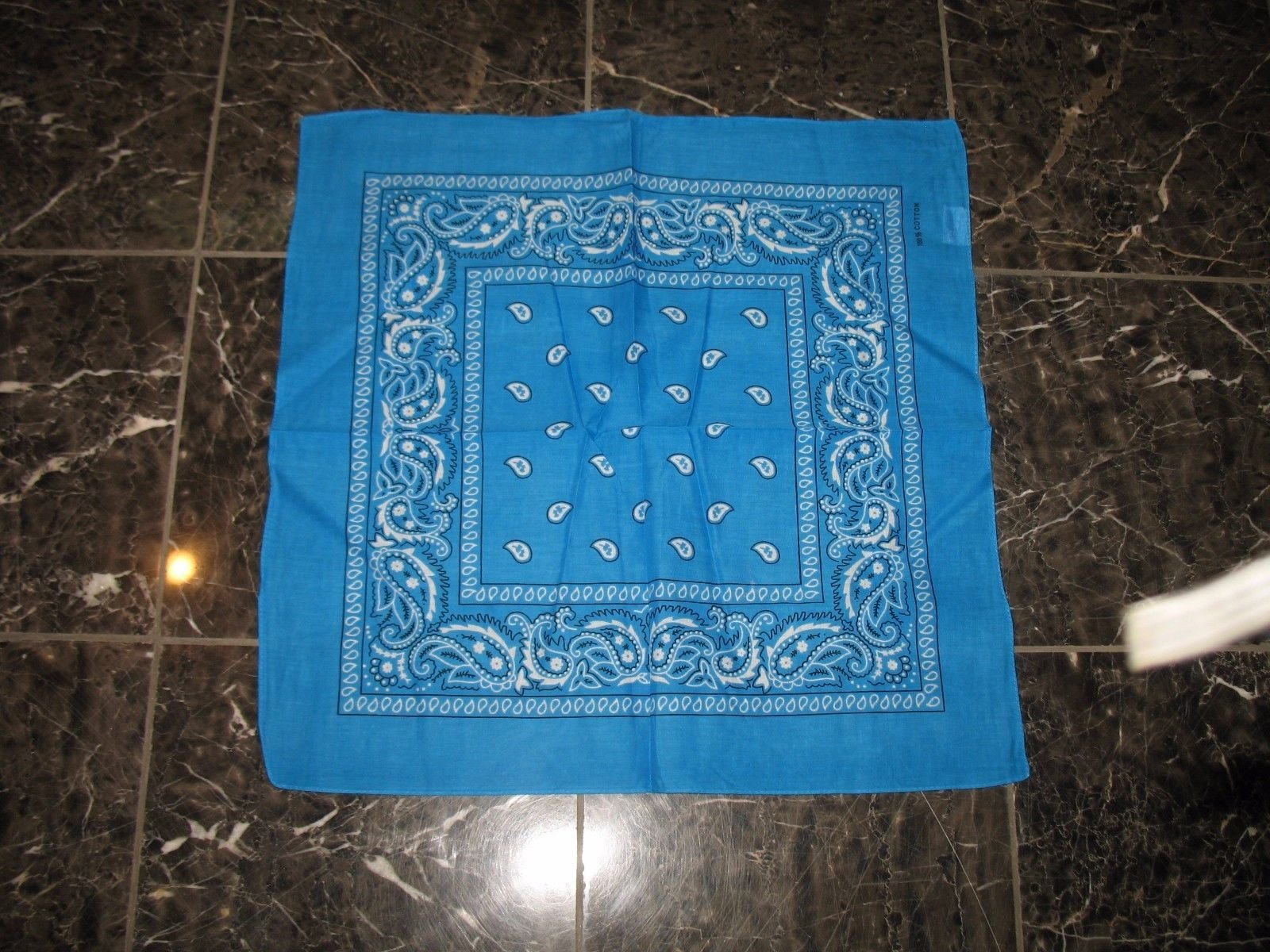 Wholesale Lot 3 22&quot;x22&quot; Paisley Aqua Light Blue Bandana - $4.44