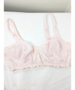 Vintage Olga size 36C pastel bra pink eyelet lace mesh underwire nylon c... - $25.97 CAD