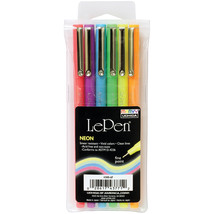 Le Pen Fine Point Neon Set 6/Pkg-Assorted Colors - £13.38 GBP