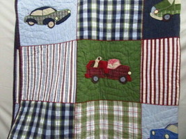Pottery Barn Kids Cars and Trucks Multicolor Twin Patchwork Quilt - £59.26 GBP
