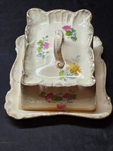 Antique Cheese Dish Bonn Germany Franz Anton Mehlem Cover Lid Porcelain 19-Teens - $11.86