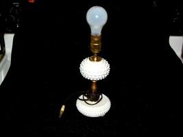 Vintage, Table Lamp, Hobnail White Milk Glass - $21.08