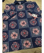 Windham Pointe Polo Shirt Hawaiian Floral USA Red White Blue - Men&#39;s XXL - €21,06 EUR