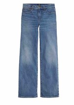 NEW JCrew Factory Women’s Wide Leg Full Length Jeans Size 31 TALL Sea Blue NWT - £55.12 GBP