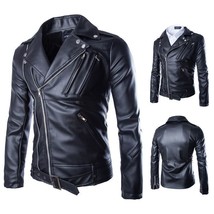 2018 New fashion Men&#39;s Short Slim Collar motorcycle leather jacket coat  2019 - £115.47 GBP