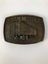1970&#39;s Trailmobile Our Name Carries Weight 3D Brass Belt Buckle Semi Truck - £8.80 GBP