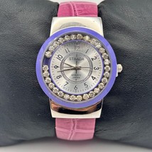 Strada Crystal Dial Pink Bangle 34mm Women’s Quartz Watch Working - $446.38 MXN