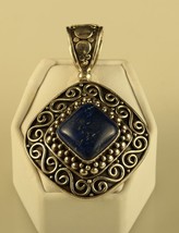 Vintage Sterling Signed 925 BA Suarti Blue Lapis Lazuli Diamond Shape Pe... - £73.95 GBP