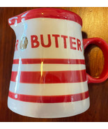 Vintage Butter Mug Red White World Market 3-1/2&quot; x 2-3/4&quot; - $18.00