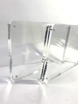 2 - Magnetic Clear Acrylic 6x8 Inch Floating Picture Holder Clean Modern... - $33.00
