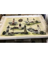 Stevens linen lighthouse rug mat fringe 20” x 29 1/2” one loose thread - $446.21 MXN