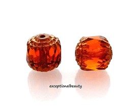 20 Preciosa Czech Glass 10mm Faceted Medium Topaz Gold Ends Cathedral Beads - £4.65 GBP