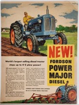 1959 Print Ad Fordson Power Major Diesel Tractors Ford Farmer Plows Field - $17.80