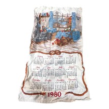 Vintage 1980 Country Kitchen Scene Linen Calendar Towel Cottagecore Retr... - £10.83 GBP