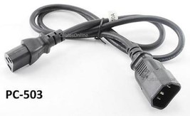 3Ft Universal Ac Power Distribution Unit Extension C13/C14 Cord / Cable, Pc-503 - £11.21 GBP