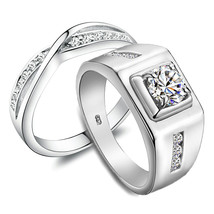 Custom Names 0.85 Carat Diamond His and Hers Engagement Rings - £56.65 GBP