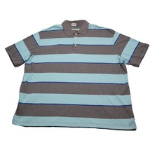 Foundry Shirt Mens 2XL Gray Blue Striped Polo Supply Co Rugby Big Tall - £14.41 GBP