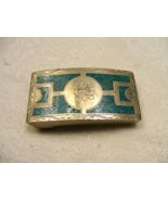 Vintage Decorative Turquoise Belt Buckle Made in Mexico 17-b - €84,43 EUR