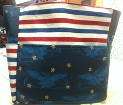 USA america stars stripes flag eagle patriotic purse project bag handmade - £29.68 GBP