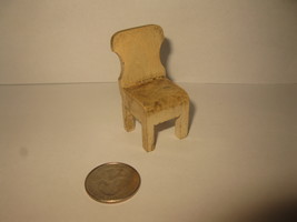 (DH-1) Doll House Miniature: unknown brand - Wood White Chair - £4.01 GBP