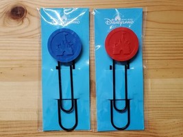 Disney Hong Kong Disneyland Red Blue Document Jumbo Paper Clip Set of 2 - £31.96 GBP