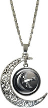 1 Bird Moon Crescent Glass Cabochon Pendant Necklace #1 - £10.23 GBP