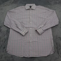 IKE Behar New York Shirt Mens 16.5 Checked Button Front Long Sleeve 120&#39;s two pl - £18.18 GBP