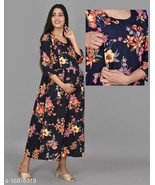 NURSING DRESSES / BREASTFEEDING DRESSES Gown Women Kurti  Easy baby Zip ... - $42.09