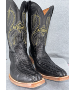 Artillero Country Men’s Black Caiman Style Western Boots  10.5 Snip Toe - $186.11