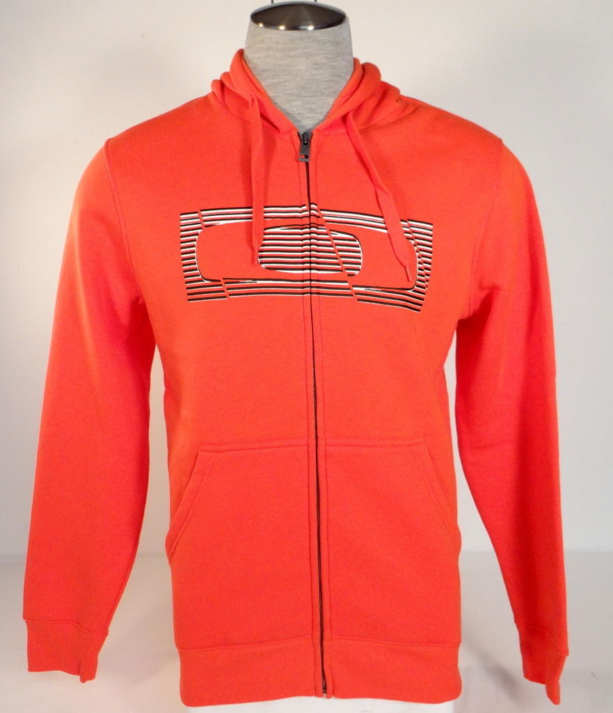 Oakley The Hype Fleece Orange Zip Front Hooded Jacket Sweatshirt Hoodie Mens NWT - $79.99