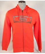 Oakley The Hype Fleece Orange Zip Front Hooded Jacket Sweatshirt Hoodie ... - £60.97 GBP