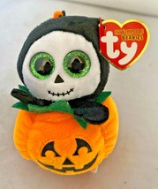 2018 TY Beanie Boos Halloweenie Beanies SPOOKY Grim Reaper w/Pumpkin Key Clip  - £6.93 GBP