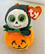 2018 TY Beanie Boos Halloweenie Beanies SPOOKY Grim Reaper w/Pumpkin Key... - $12.11 CAD
