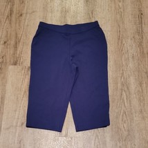 Allison Daley Petite Pull On Stretchy Pants ~ Sz PM ~ Navy Blue ~ Mid Rise - $18.89