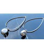 SIPADA 925 STERLING SILVER LONG DANGLE THREADER EARRINGS LARGE ACCENT DR... - €51,34 EUR
