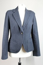 Martin + Osa 6 Charcoal Gray Wool Cotton Blend One-Button Blazer Jacket - £31.52 GBP