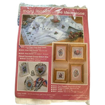 Mary Maxim Lace Edge Rose Cross Stitch Hand Towels Kit Makes 2 - New - £10.88 GBP
