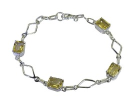 charmant bracelet jaune en argent sterling massif 925 avec citrine Bijoux... - £24.58 GBP
