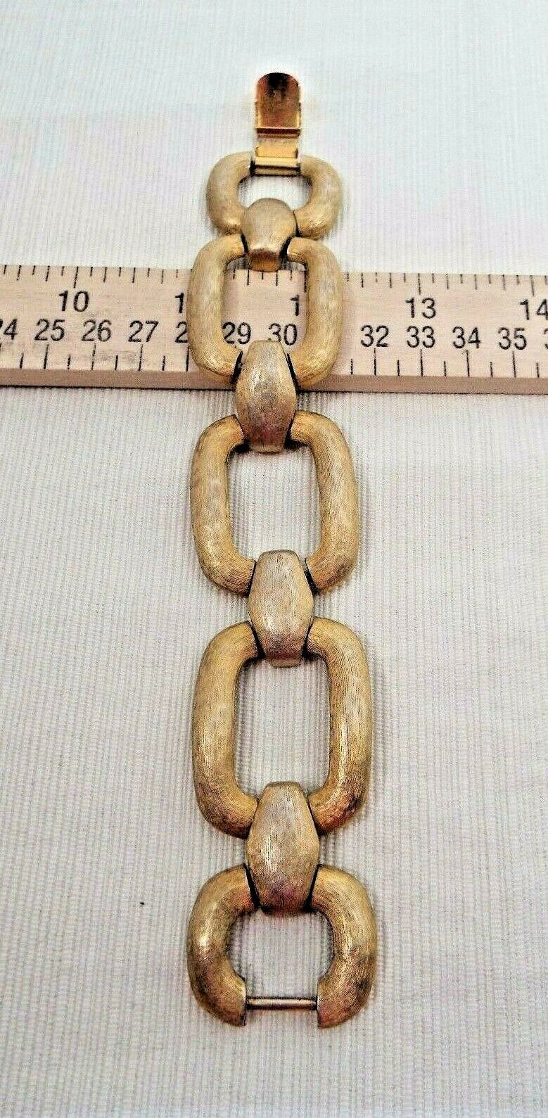 Signed P.E.P. Vintage Erwin Pearl Bold Couture Gold Tone 7.5" Link Bracelet Item image 5